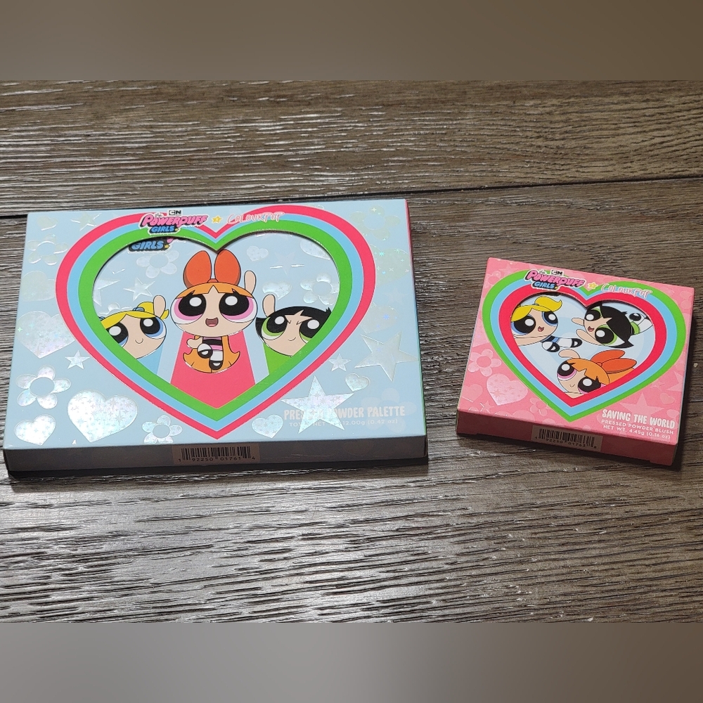 Colourpop Powerpuff Girls Eyeshadow Palette and blush set. Limited edition.